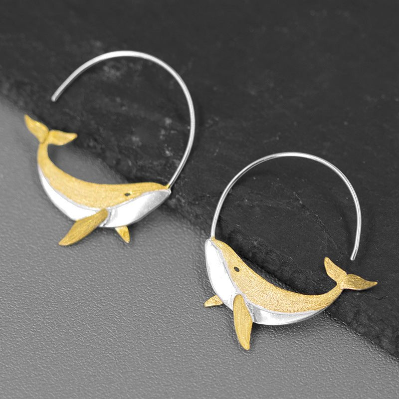 Whale Hoop Earrings - Ivy & Taylor